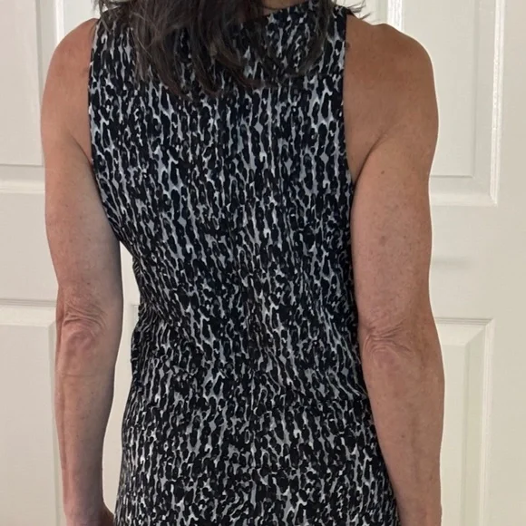 MICHAEL Michael Kors Draped Sheath Dress - Animal Print Size M - Picture 6 of 14